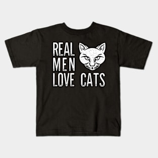 Real Men Love Cats Shirt Cat Dad Shirt Funny mother's Day Kids T-Shirt